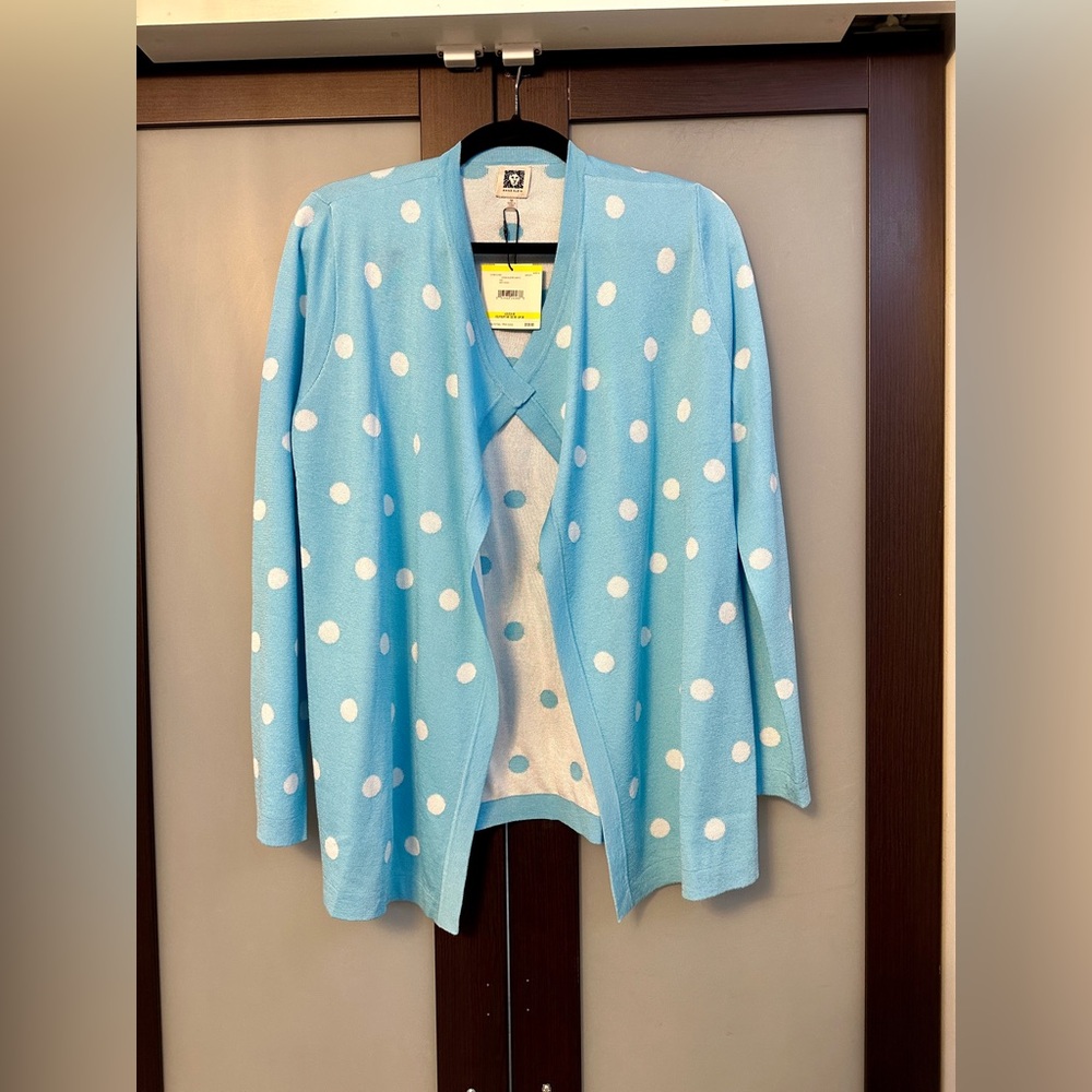 NWT Blue Polka Dot Cardigan Size M